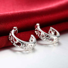 silver earrings semi hollow stud earcuff bijouterie smte30 J4U66