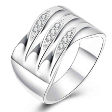silver plated rings for men crystal parallel anel masculino gift for her smtr73 J4U66