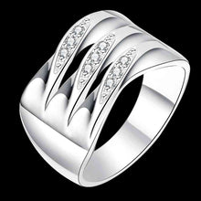 silver plated rings for men crystal parallel anel masculino gift for her smtr73 J4U66
