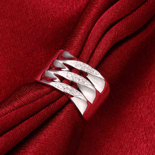 silver plated rings for men crystal parallel anel masculino gift for her smtr73 J4U66