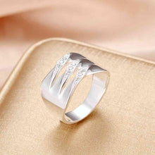 silver plated rings for men crystal parallel anel masculino gift for her smtr73 J4U66