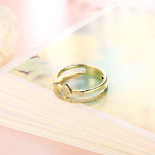 18k gold plating rings for men crystal square bypass bague bijoux women hbr315 J4U66