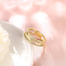 18k gold plating rings for men crystal square bypass bague bijoux women hbr315 J4U66