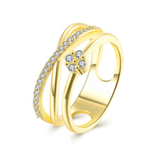 18k gold plating rings for men crystal square bypass bague bijoux women hbr315 J4U66