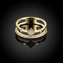 18k gold plating rings for men crystal square bypass bague bijoux women hbr315 J4U66