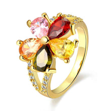 18k gold plating rings for men fourcolor flowers aliancas summer jewelry hbr177 J4U66