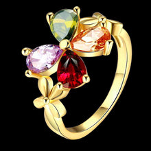 18k gold plating rings for men fourcolor flowers aliancas summer jewelry hbr177 J4U66