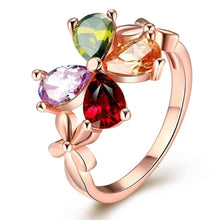 18k gold plating rings for men fourcolor flowers aliancas summer jewelry hbr177 J4U66