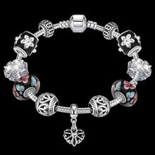 silver plated bracelets double color fall heart pulseiras 100 hand madeball pfdh035 J4U66