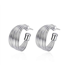 silver plated clip on earrings for women weaved web stud earcuff accessories hbe15 J4U66
