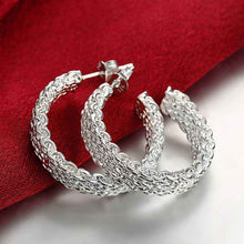 silver plated clip on earrings for women weaved web stud earcuff accessories hbe15 J4U66