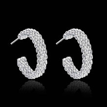silver plated clip on earrings for women weaved web stud earcuff accessories hbe15 J4U66