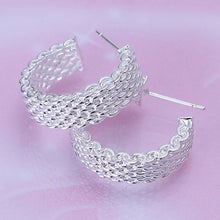silver plated clip on earrings for women weaved web stud earcuff accessories hbe15 J4U66