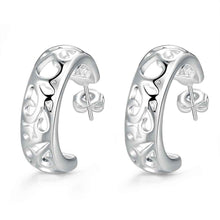 silver plated clip on earrings for women weaved web stud earcuff accessories hbe15 J4U66