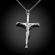silver plated pendant cross colar vintage J4U66