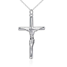 silver plated pendant cross colar vintage J4U66