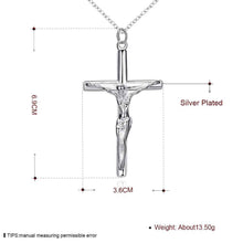 silver plated pendant cross colar vintage J4U66