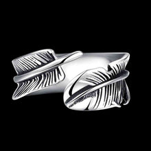 stainless steel ring feather aliancas gift for her mayar241 J4U66