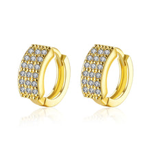 exo 18k gold plating earring three rows crystal clip cufflinks summer jewelry hbe375 J4U66
