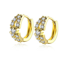 exo 18k gold plating earring three rows crystal clip cufflinks summer jewelry hbe375 J4U66