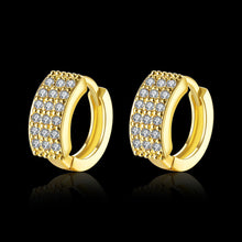 exo 18k gold plating earring three rows crystal clip cufflinks summer jewelry hbe375 J4U66