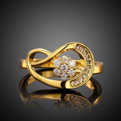 exo 18k real gold plated rings for women crystal flower anel masculino elegant skgr05 J4U66
