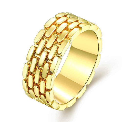 exo 18k gold plated engagement ring round drum anel margarida J4U66