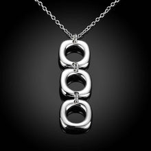 exo silver plated pendants three square collier femme elegant J4U66