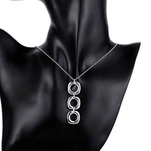 exo silver plated pendants three square collier femme elegant J4U66