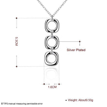 exo silver plated pendants three square collier femme elegant J4U66