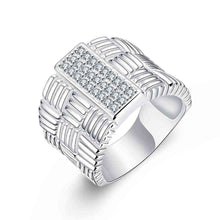 exo silver plated wedding ring aspect crystal bridges anel feminino joias smtr77 J4U66
