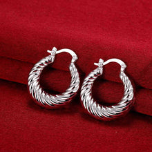 floating charms silver earing screw thread clip cufflinks wedding smte7 J4U66