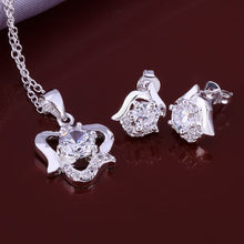 floating charms silver plated jewelry set white rose e n wedding decoration J4U66