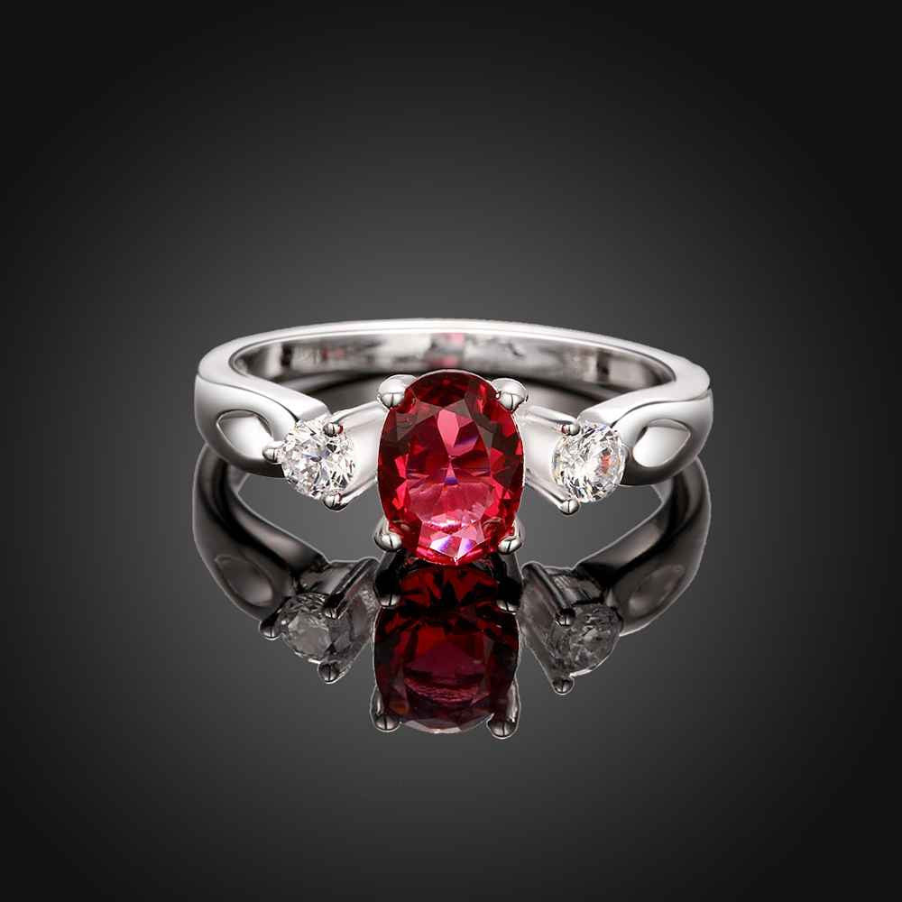 floating charms silver rings for women insets gem anel masculino ruby jewelry hbr107 J4U66