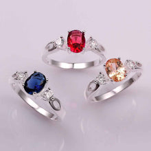 floating charms silver rings for women insets gem anel masculino ruby jewelry hbr107 J4U66