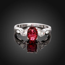 floating charms silver rings for women insets gem anel masculino ruby jewelry hbr107 J4U66