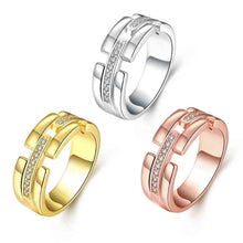 india 18k gold plating wedding rings crystal bridges anillos bone skgr34 J4U66