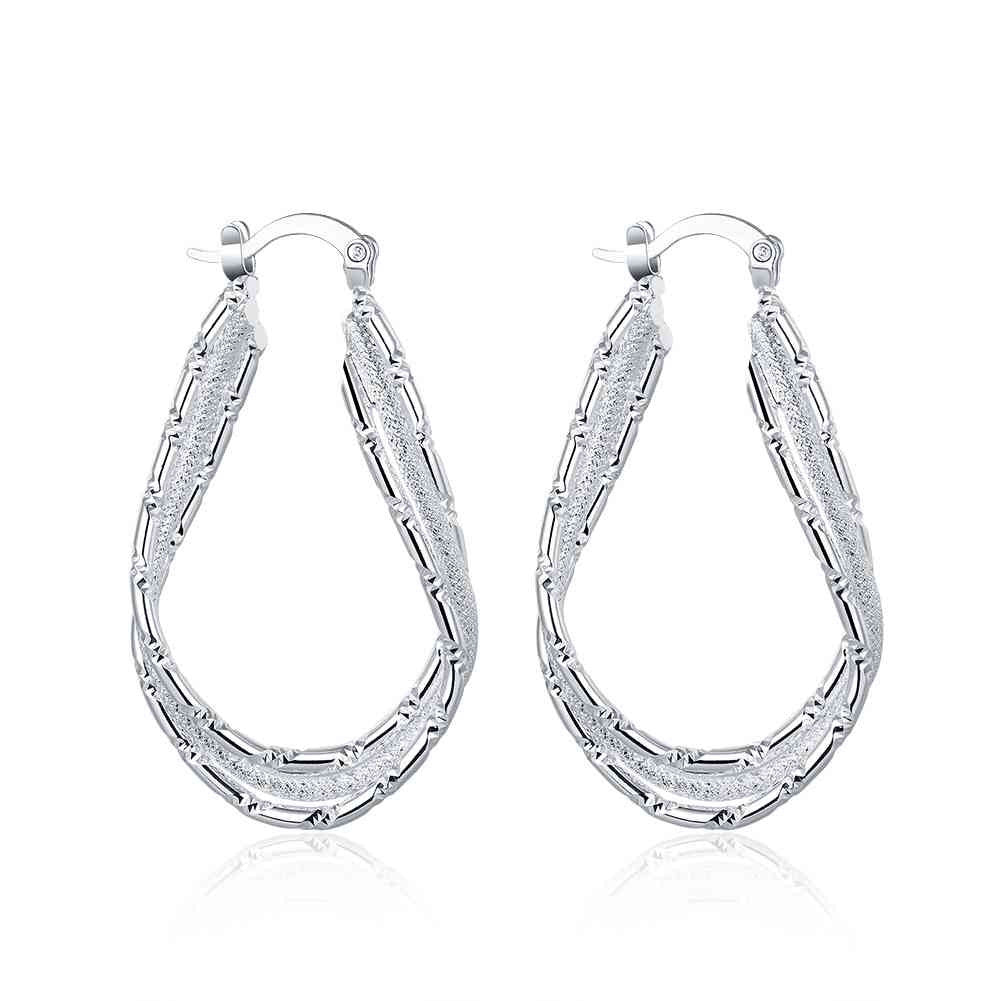 india silver plated earring streamline clip orecchini wedding jewelry smte4 J4U66