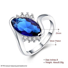 silver plated ring zircon silver jewelry ring women finger rings wedding gift smtr11 J4U66