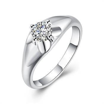 silver plated ring zircon silver jewelry ring women finger rings wedding gift smtr203 J4U66