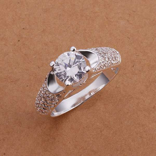 silver plated ring zircon silver jewelry ring women finger rings wedding gift smtr177 J4U66