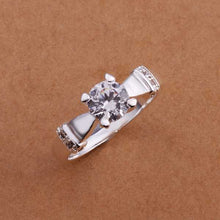 silver plated ring zircon silver jewelry ring women finger rings wedding gift smtr17 J4U66