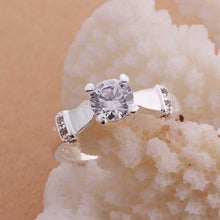 silver plated ring zircon silver jewelry ring women finger rings wedding gift smtr17 J4U66