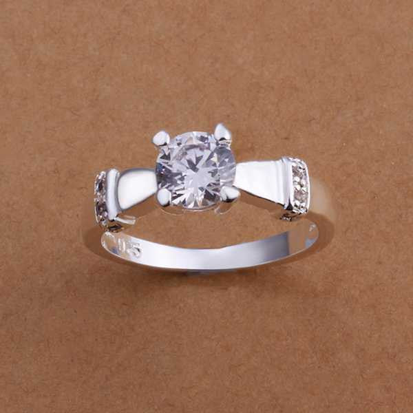 silver plated ring zircon silver jewelry ring women finger rings wedding gift smtr17 J4U66