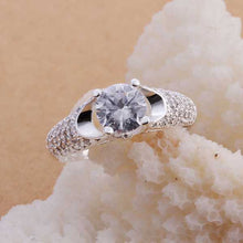 silver plated ring zircon silver jewelry ring women finger rings wedding gift smtr177 J4U66