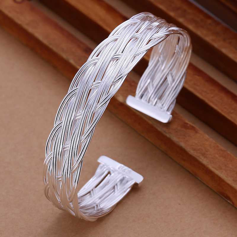 summer style silver bangles small woven women pulseras collier plastron smtb13 J4U66