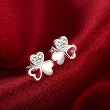 summer style silver earring cute zircon heart stud earcuff 100 hand madeball hbe37 J4U66