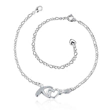 summer style silver plated anklets heart foot chain love hba00 J4U66
