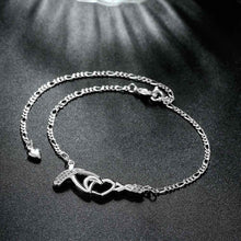 summer style silver plated anklets heart foot chain love hba00 J4U66