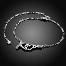 summer style silver plated anklets heart foot chain love hba00 J4U66